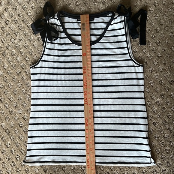 NEW White House Black Market Black & White Stripe Tank Bows - Picture 5 of 6